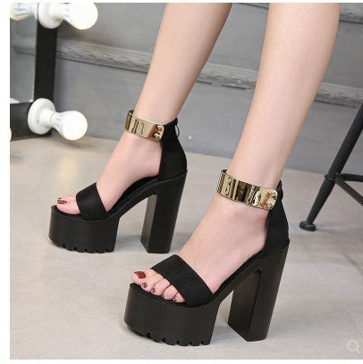 Thick-Heeled Platform High-Heeled Shoes Hip-Hop