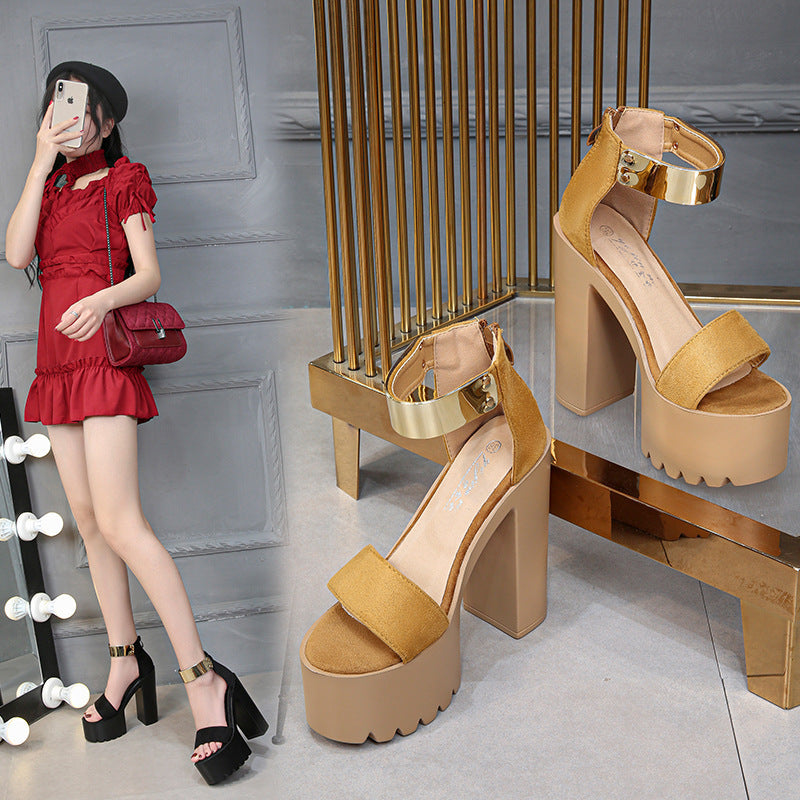 Thick-Heeled Platform High-Heeled Shoes Hip-Hop