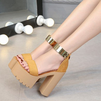 Thick-Heeled Platform High-Heeled Shoes Hip-Hop