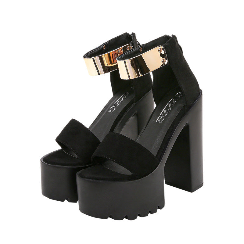 Thick-Heeled Platform High-Heeled Shoes Hip-Hop