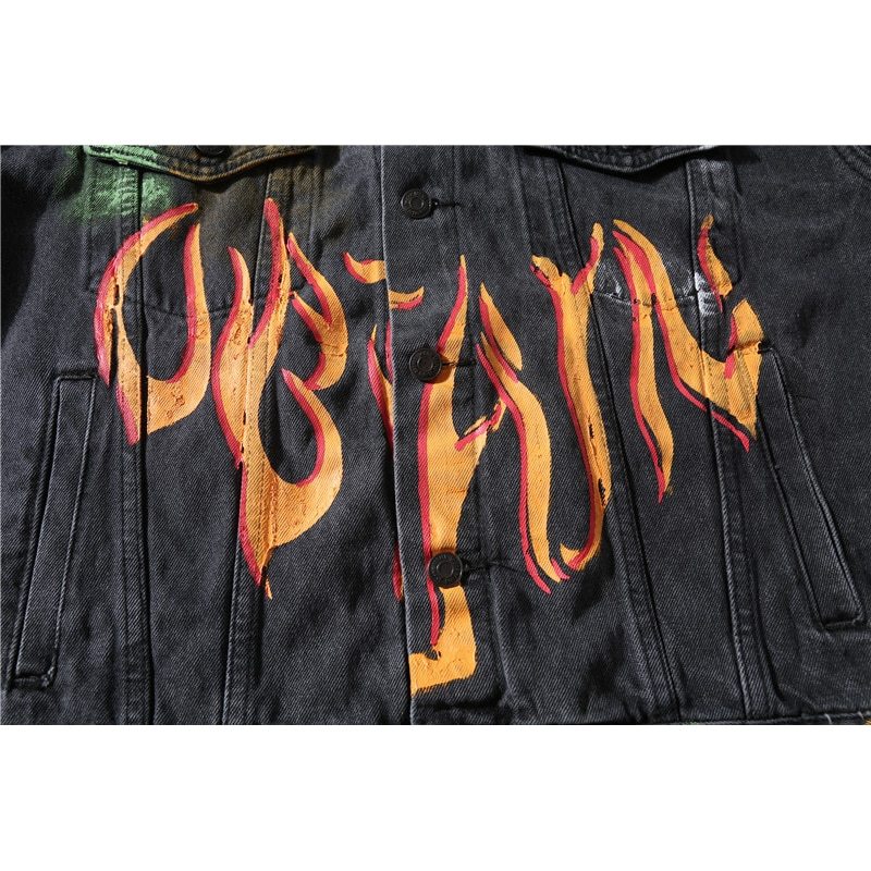 Graffiti hip-hop denim jacket