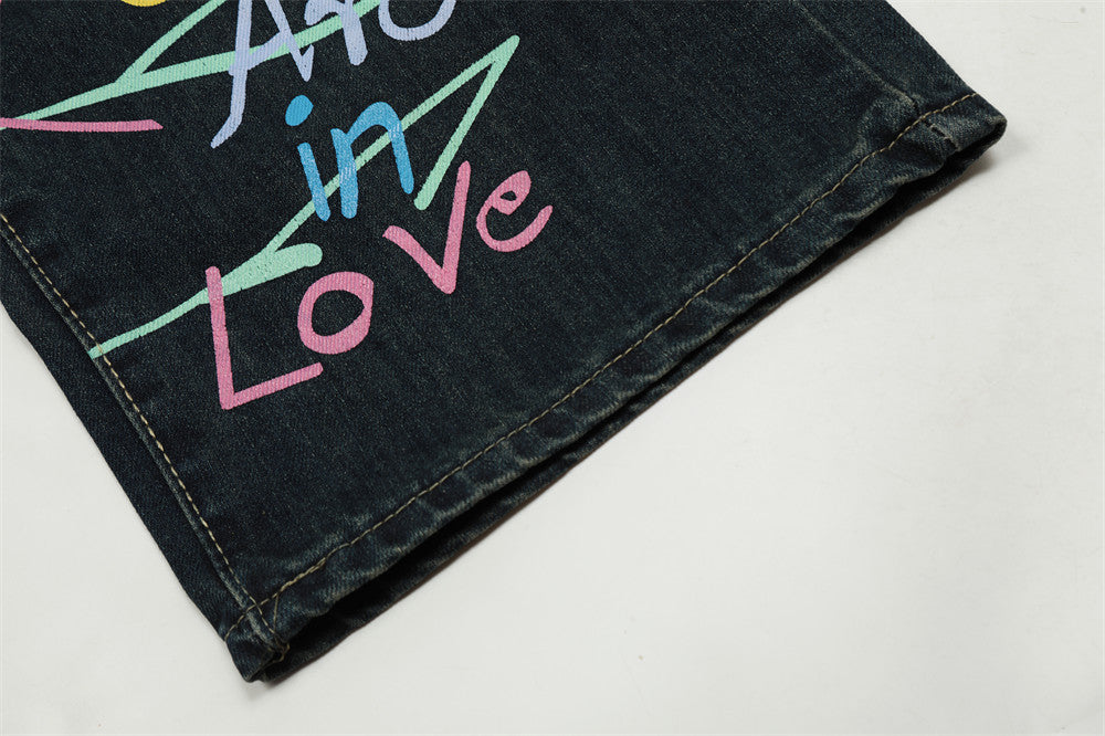 Graffiti Straight-leg Trousers Hip Hop Men