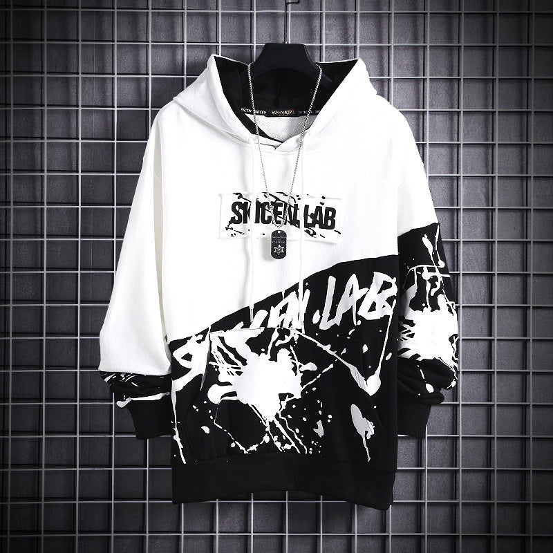 Hip hop print hooded sweatshirt