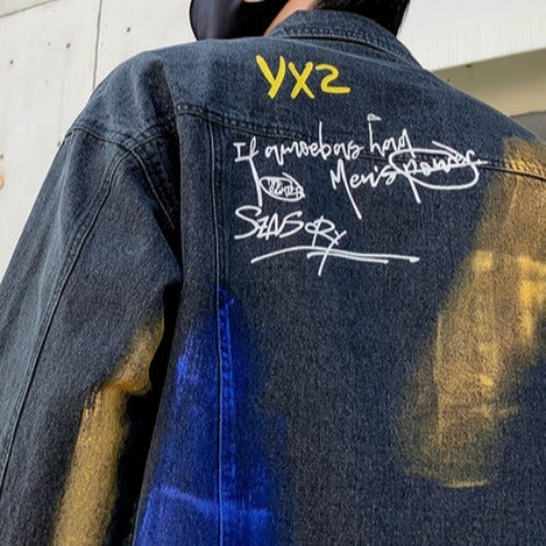 Graffiti hip-hop denim jacket