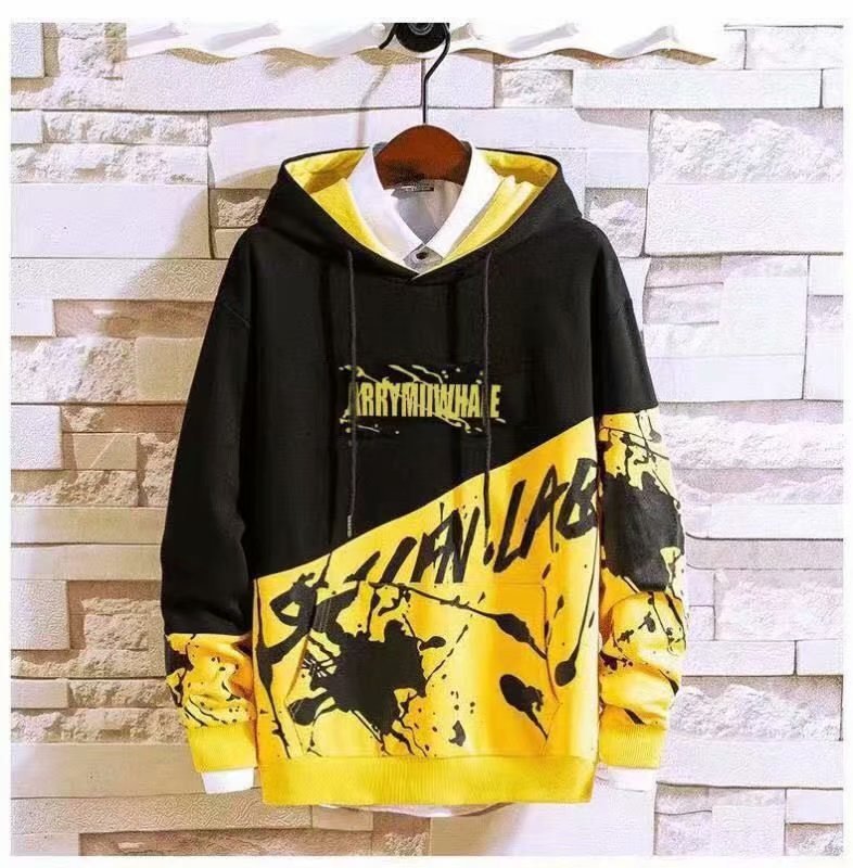 Hip hop print hooded sweatshirt
