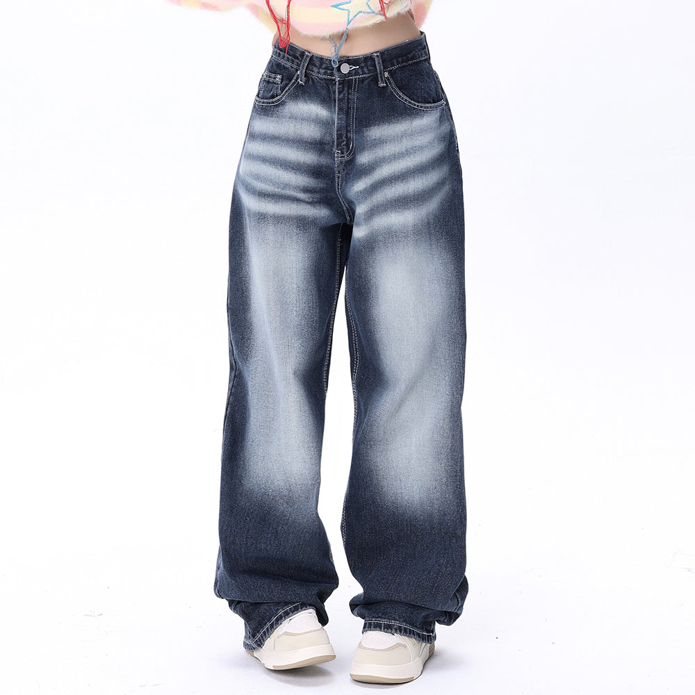 Hip Hop Rock Monkey Wash Wide Leg Jeans Men