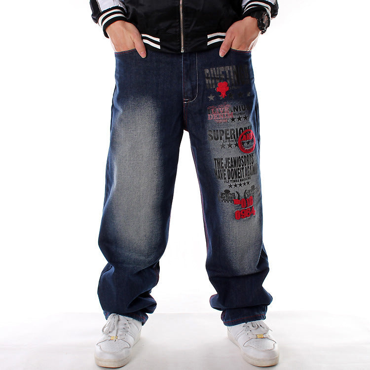 Plus Fat Plus Size Hip-hop Jeans Men's Trend