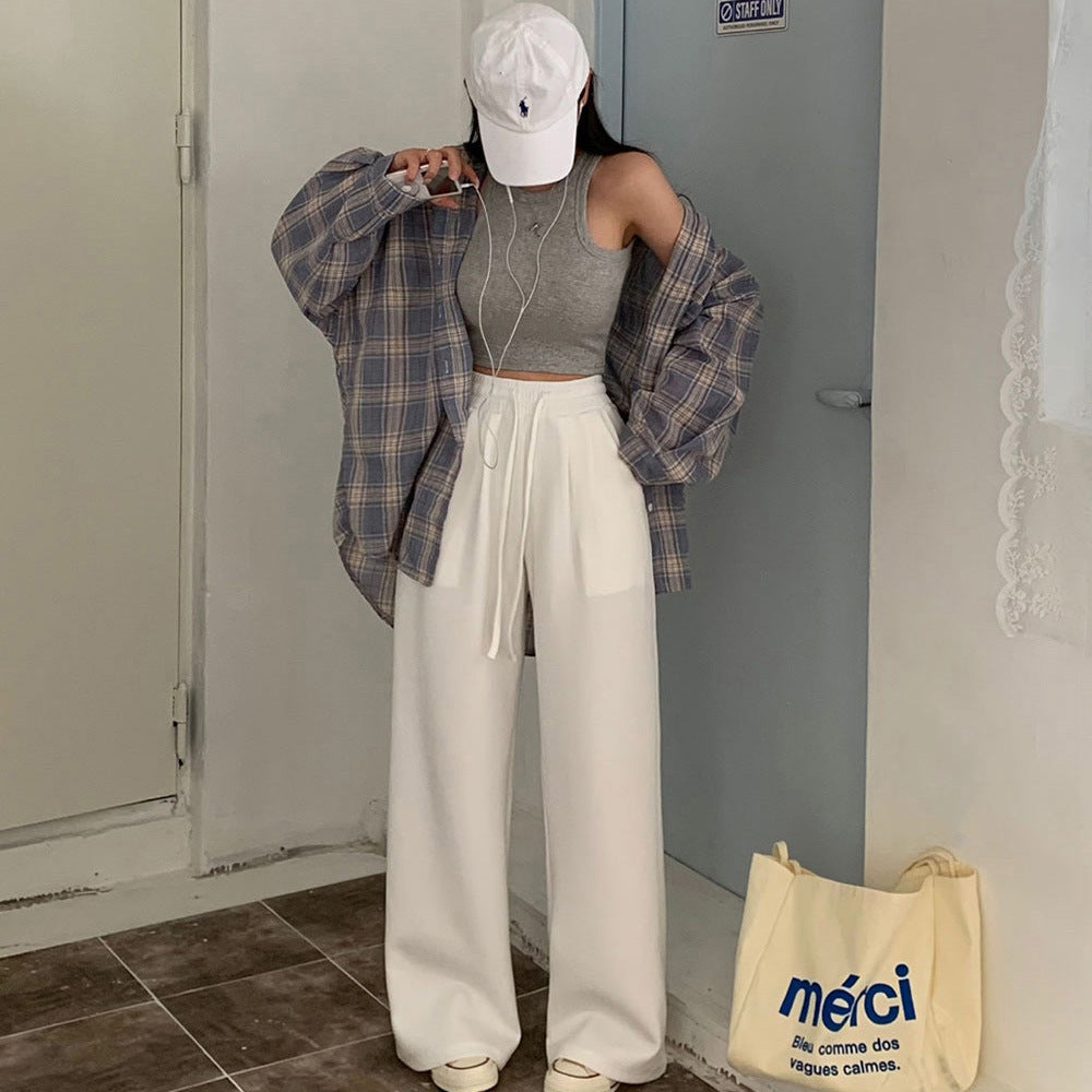 All-match Commute Lapel Plaid Shirt Loose Checked Shirt
