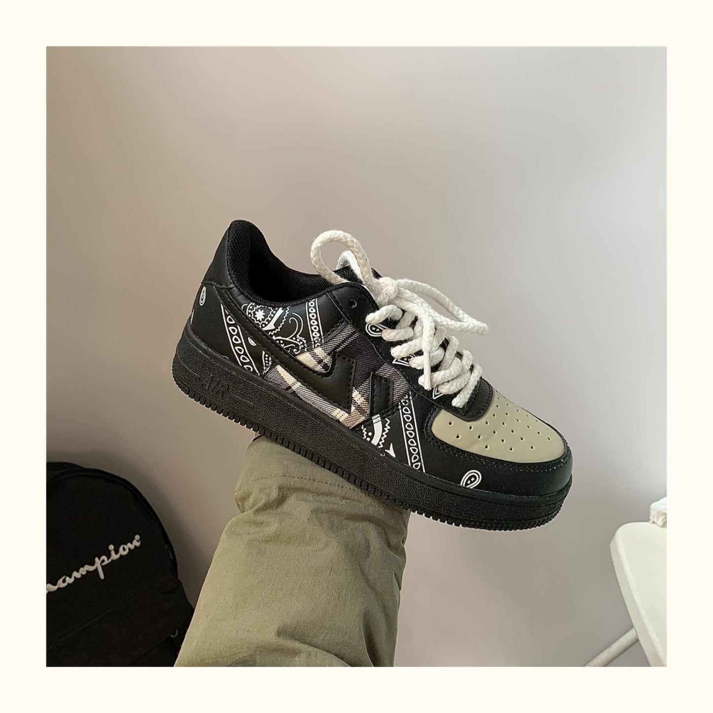 Spring And Autumn Cashew Flower Hip Hop Couple Sneakers