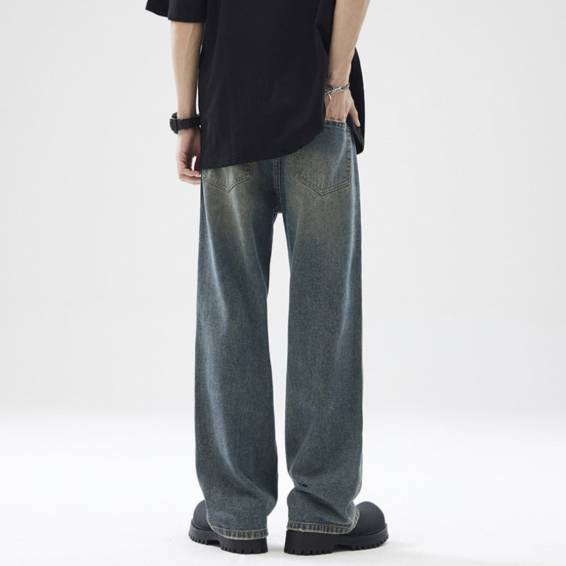 Washed Distressed Loose Jeans For Men