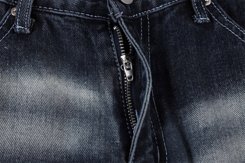 Hip Hop Rock Monkey Wash Wide Leg Jeans Men