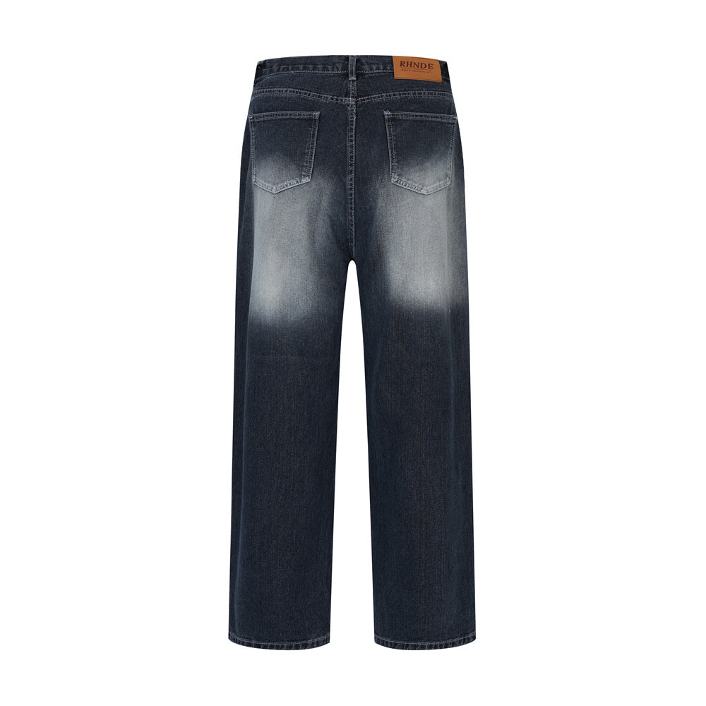 Hip Hop Rock Monkey Wash Wide Leg Jeans Men