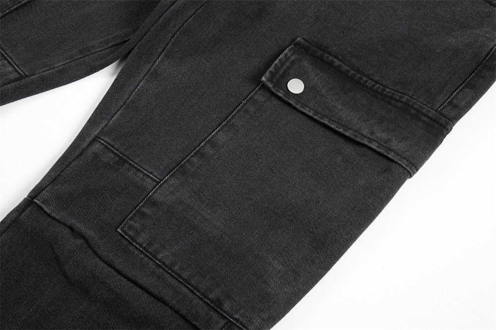 Contrast Color Tie-dye Gradient Jeans Men