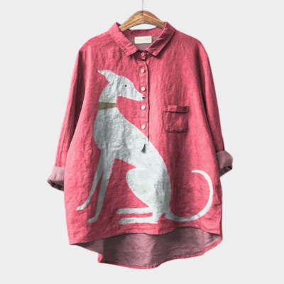 Women's Animal Print Hawaiian Long Sleeve Shirt