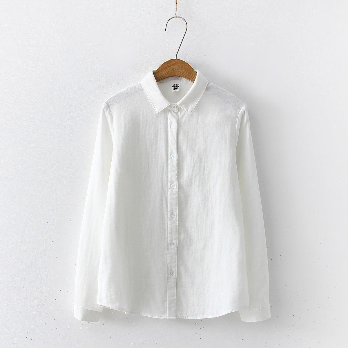 Double-layer Cotton Yarn Pure Color Skin-friendly Long-sleeved Shirt