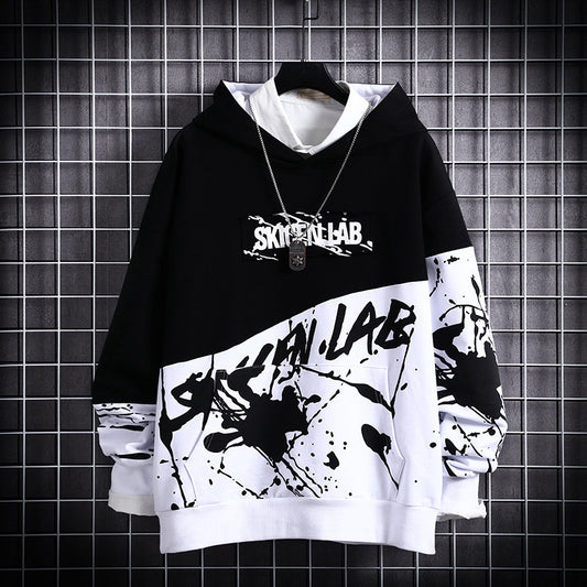 Hip hop print hooded sweatshirt