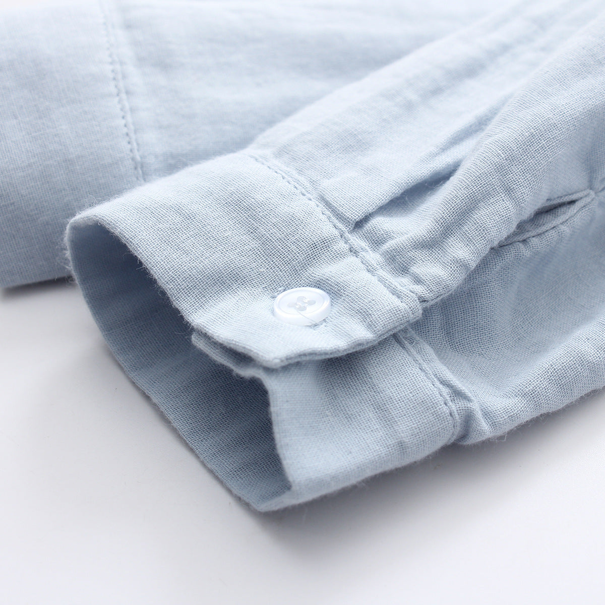 Double-layer Cotton Yarn Pure Color Skin-friendly Long-sleeved Shirt