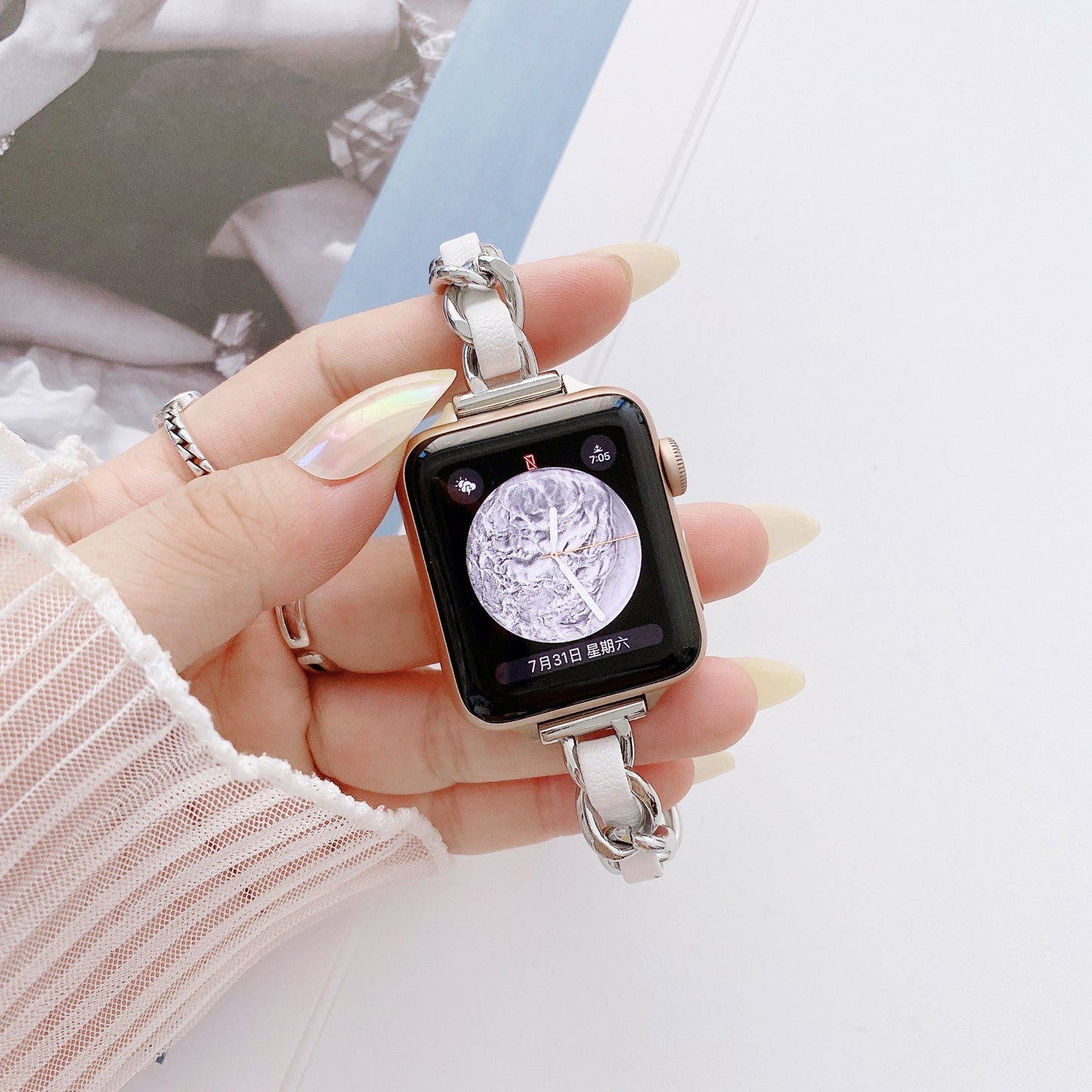 Metal Strap Watch Classic Style Starlight Color Strap