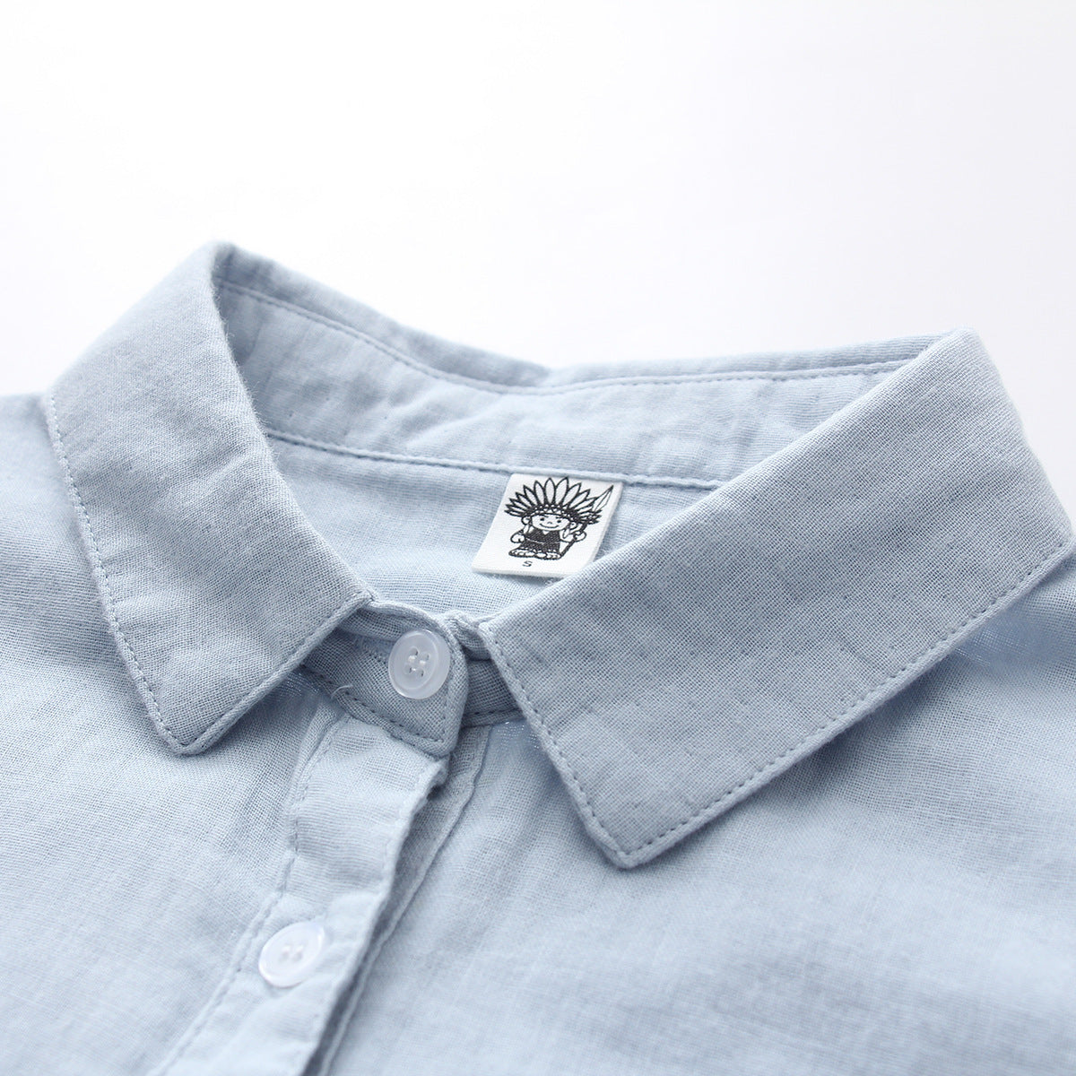 Double-layer Cotton Yarn Pure Color Skin-friendly Long-sleeved Shirt