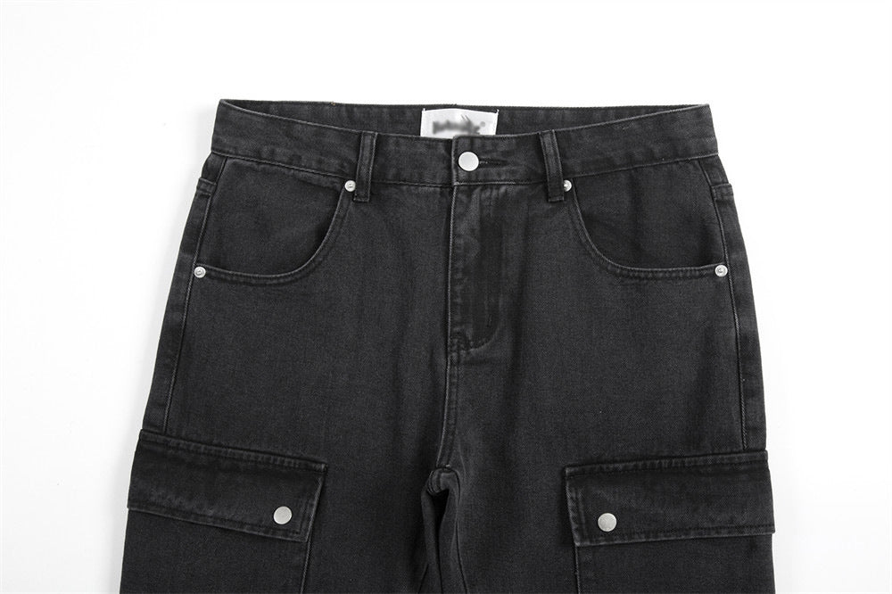 Contrast Color Tie-dye Gradient Jeans Men