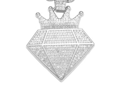 European Hip Hop Full Diamond Crown Diamond Hip Hop Pendant Necklace Cross